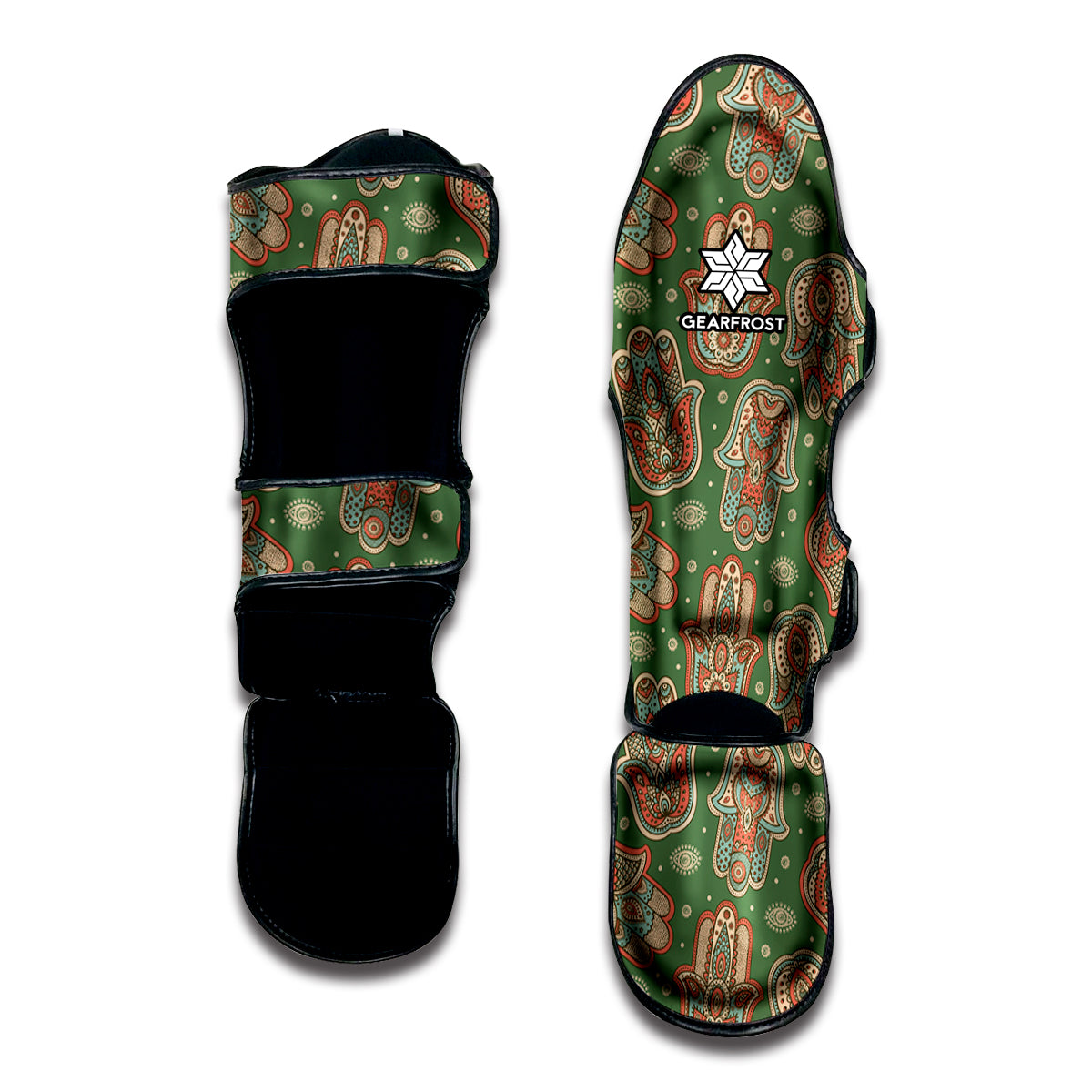 Indian Hamsa Pattern Print Muay Thai Shin Guard