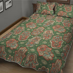 Indian Hamsa Pattern Print Quilt Bed Set