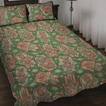Indian Hamsa Pattern Print Quilt Bed Set