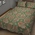 Indian Hamsa Pattern Print Quilt Bed Set