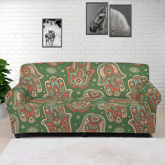 Indian Hamsa Pattern Print Sofa Cover