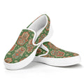 Indian Hamsa Pattern Print White Slip On Sneakers