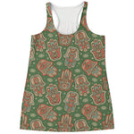Indian Hamsa Pattern Print Women's Racerback Tank Top