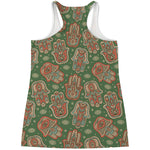 Indian Hamsa Pattern Print Women's Racerback Tank Top