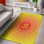 Indian Om Sign Print Area Rug