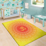 Indian Om Sign Print Area Rug