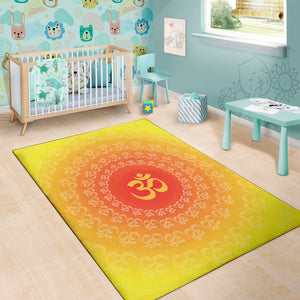 Indian Om Sign Print Area Rug