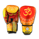 Indian Om Sign Print Boxing Gloves