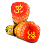 Indian Om Sign Print Boxing Gloves