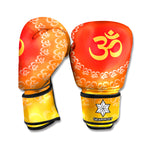 Indian Om Sign Print Boxing Gloves