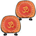 Indian Om Sign Print Car Headrest Covers