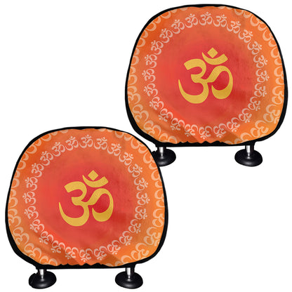 Indian Om Sign Print Car Headrest Covers