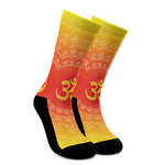 Indian Om Sign Print Crew Socks