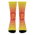 Indian Om Sign Print Crew Socks