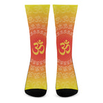 Indian Om Sign Print Crew Socks