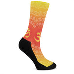 Indian Om Sign Print Crew Socks