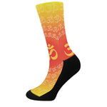 Indian Om Sign Print Crew Socks