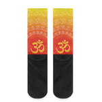 Indian Om Sign Print Crew Socks