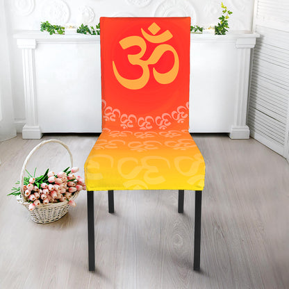 Indian Om Sign Print Dining Chair Slipcover