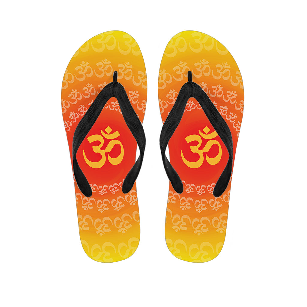 Indian Om Sign Print Flip Flops