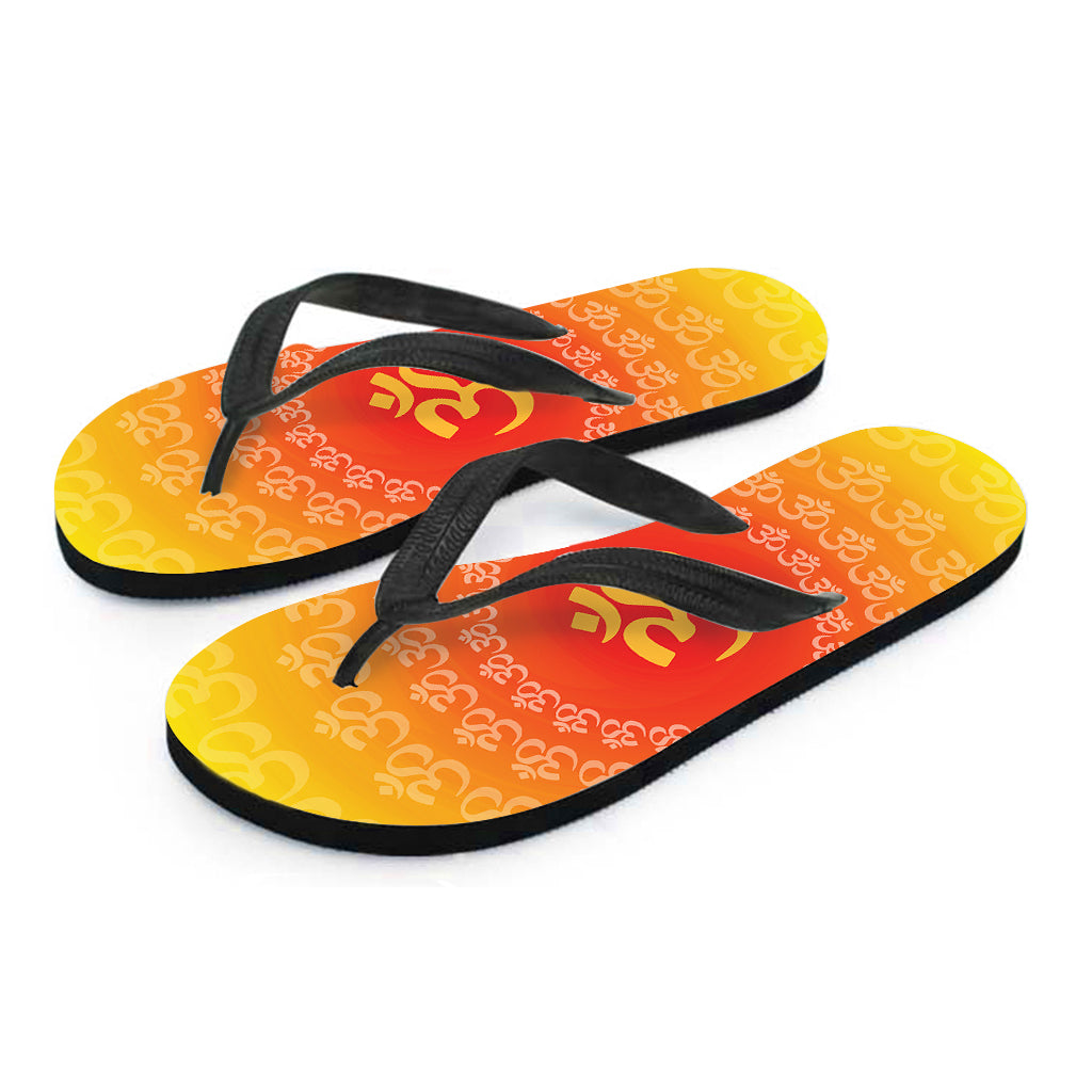 Indian Om Sign Print Flip Flops
