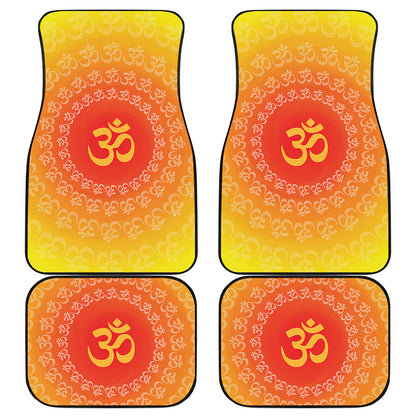 Indian Om Sign Print Front and Back Car Floor Mats