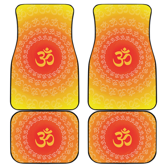 Indian Om Sign Print Front and Back Car Floor Mats