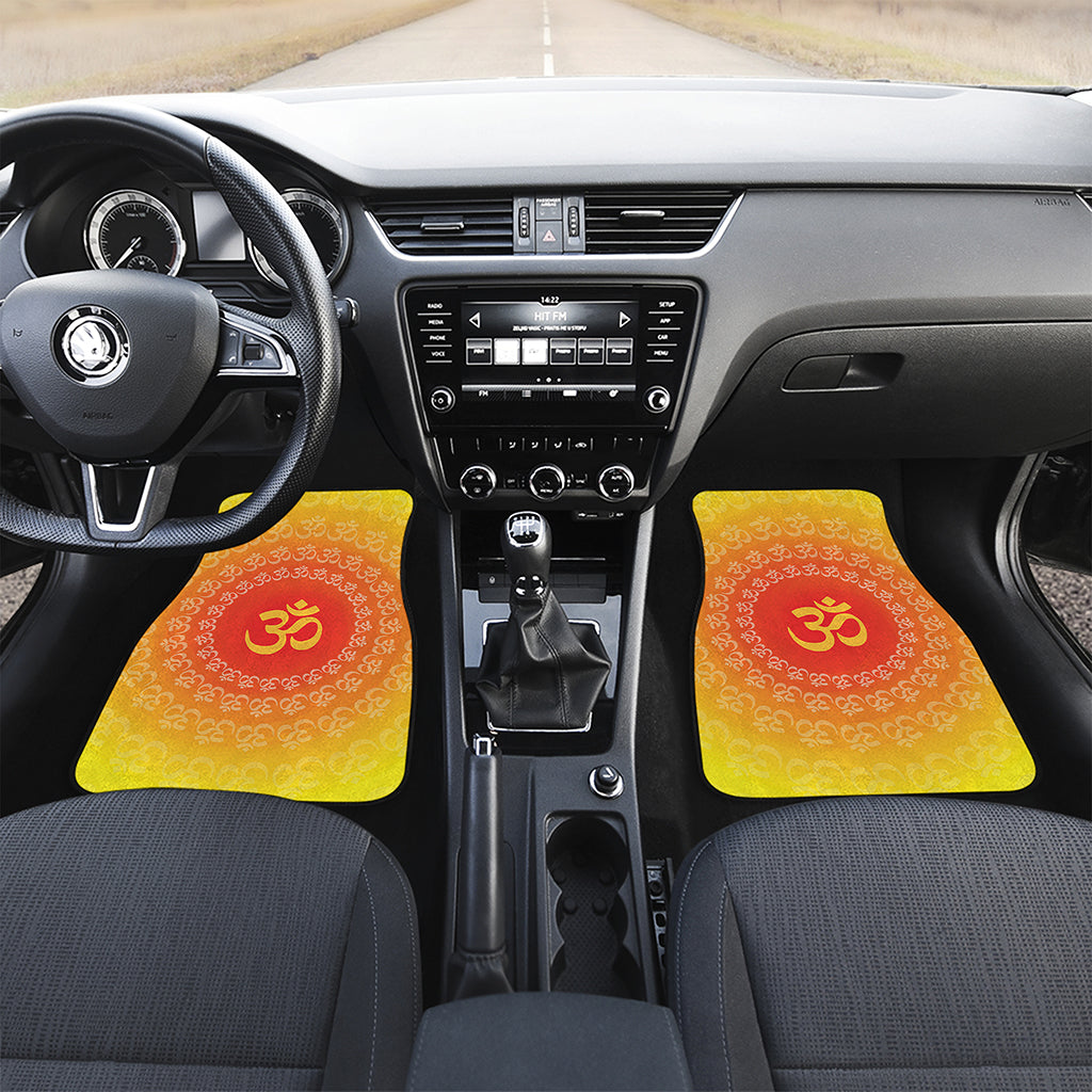 Indian Om Sign Print Front and Back Car Floor Mats