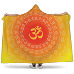 Indian Om Sign Print Hooded Blanket