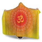 Indian Om Sign Print Hooded Blanket
