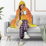 Indian Om Sign Print Hooded Blanket