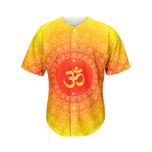 Indian Om Sign Print Men's Baseball Jersey