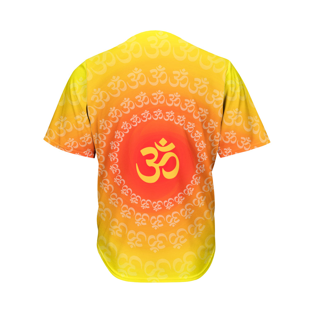 Indian Om Sign Print Men's Baseball Jersey