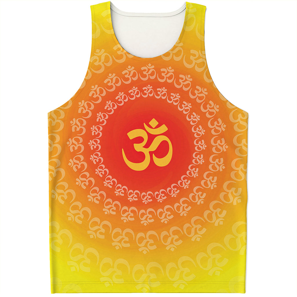 Indian Om Sign Print Men's Tank Top