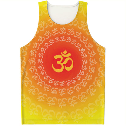 Indian Om Sign Print Men's Tank Top