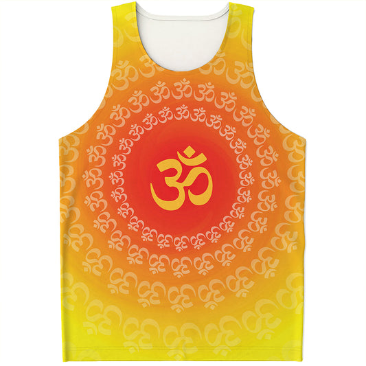Indian Om Sign Print Men's Tank Top