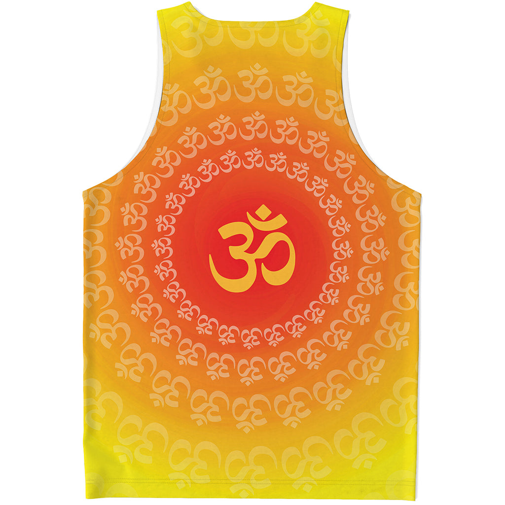 Indian Om Sign Print Men's Tank Top