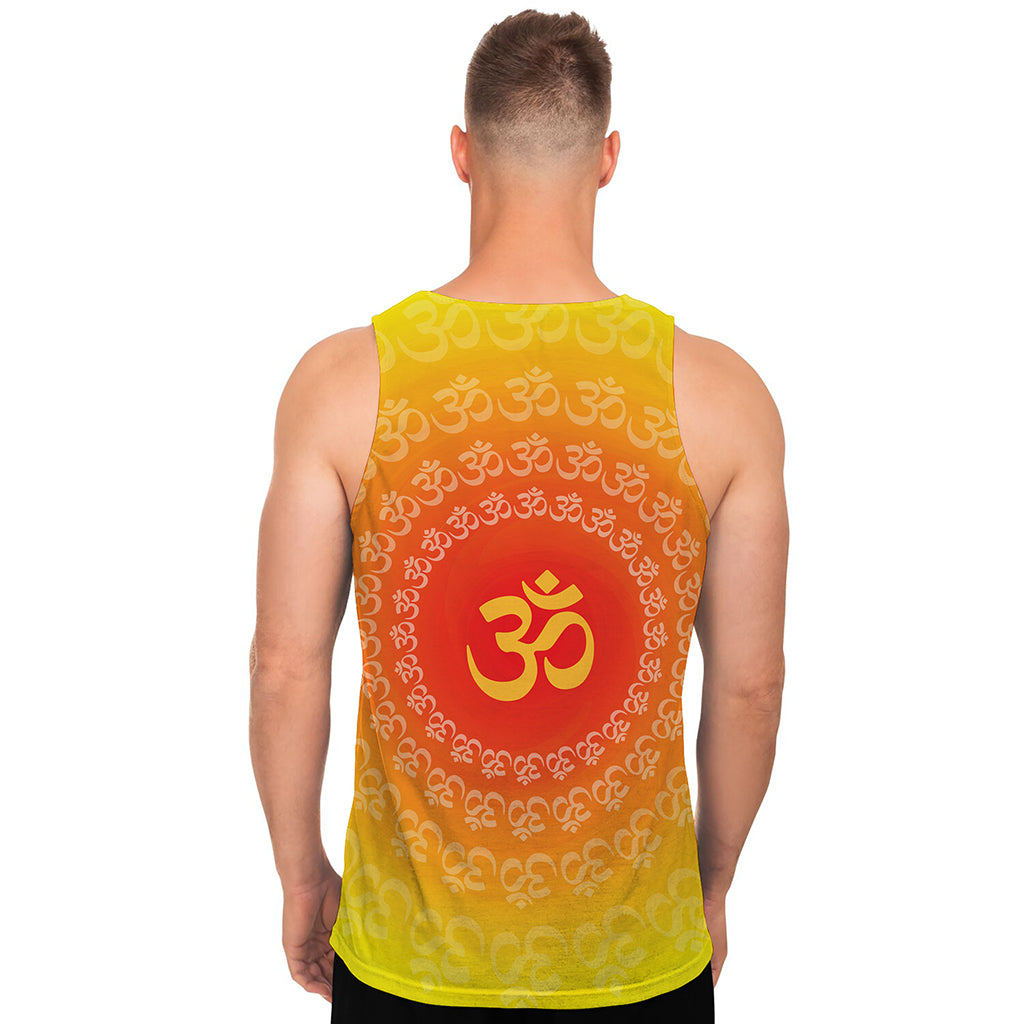 Indian Om Sign Print Men's Tank Top