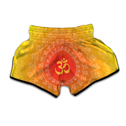 Indian Om Sign Print Muay Thai Boxing Shorts