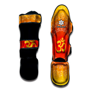 Indian Om Sign Print Muay Thai Shin Guard