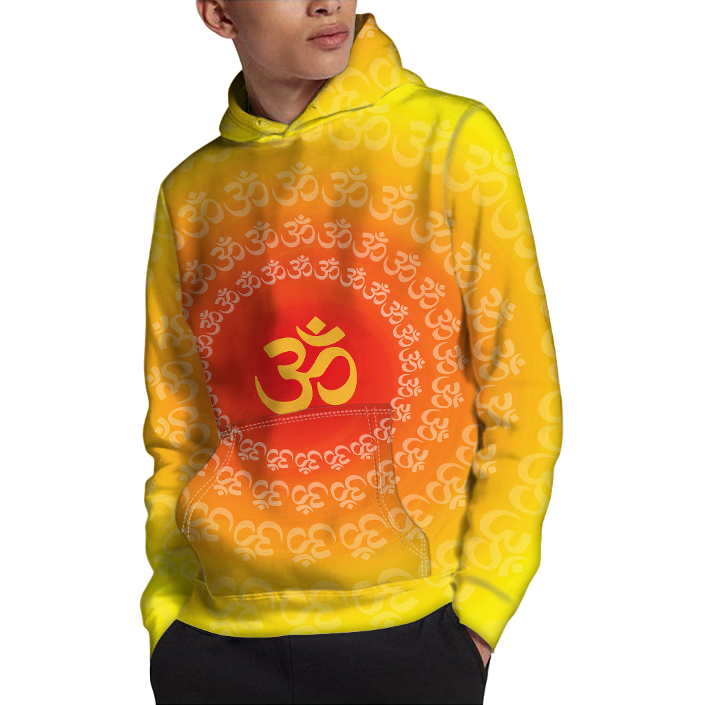 Indian Om Sign Print Pullover Hoodie