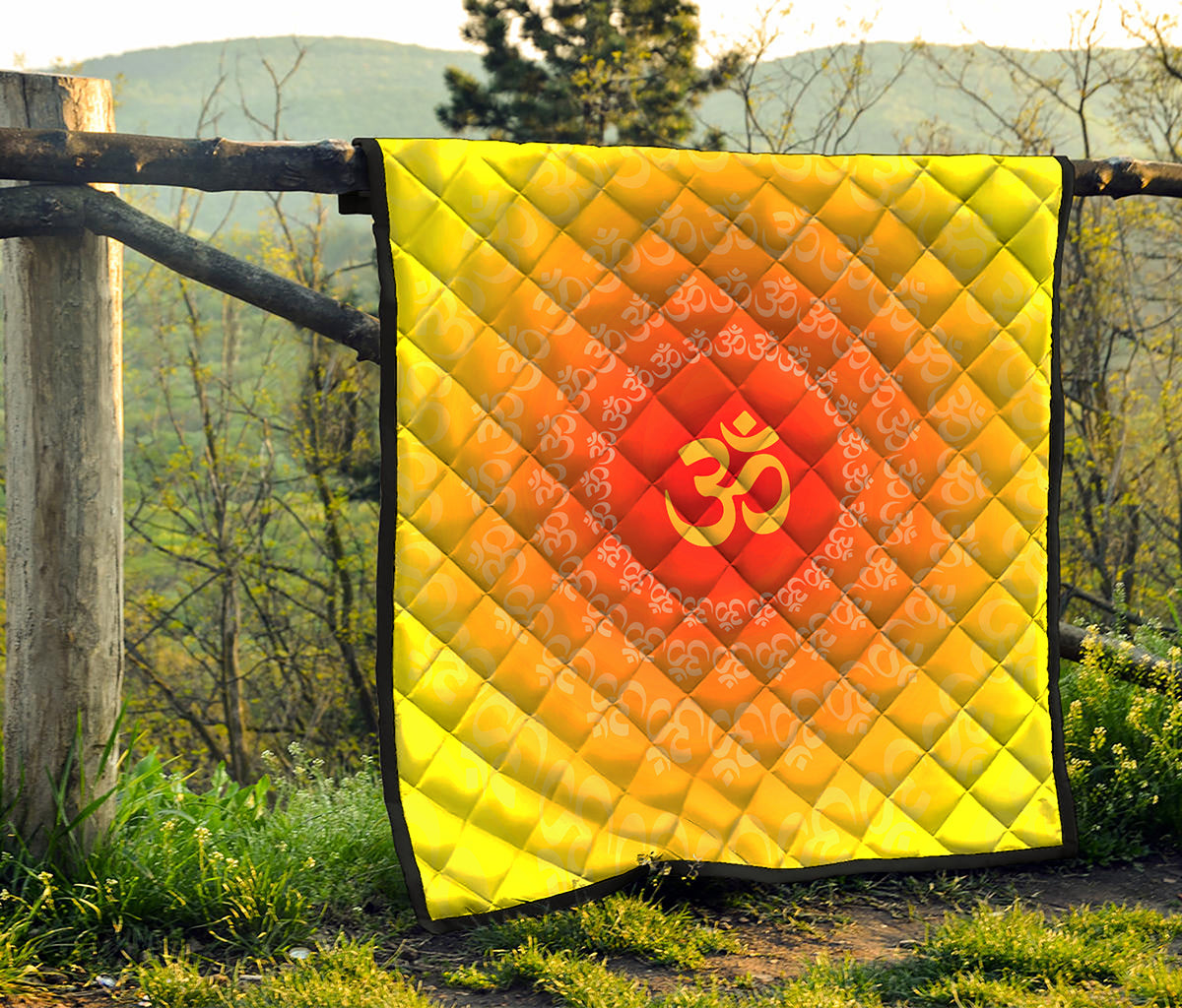 Indian Om Sign Print Quilt