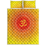 Indian Om Sign Print Quilt Bed Set