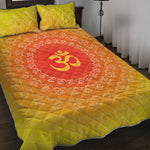 Indian Om Sign Print Quilt Bed Set