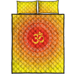 Indian Om Sign Print Quilt Bed Set