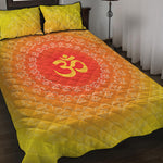 Indian Om Sign Print Quilt Bed Set