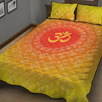 Indian Om Sign Print Quilt Bed Set