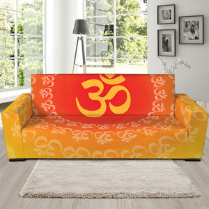 Indian Om Sign Print Sofa Slipcover