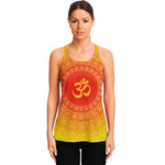 Indian Om Sign Print Women's Racerback Tank Top