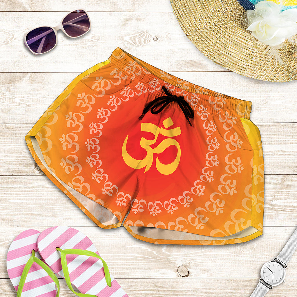 Indian Om Sign Print Women's Shorts